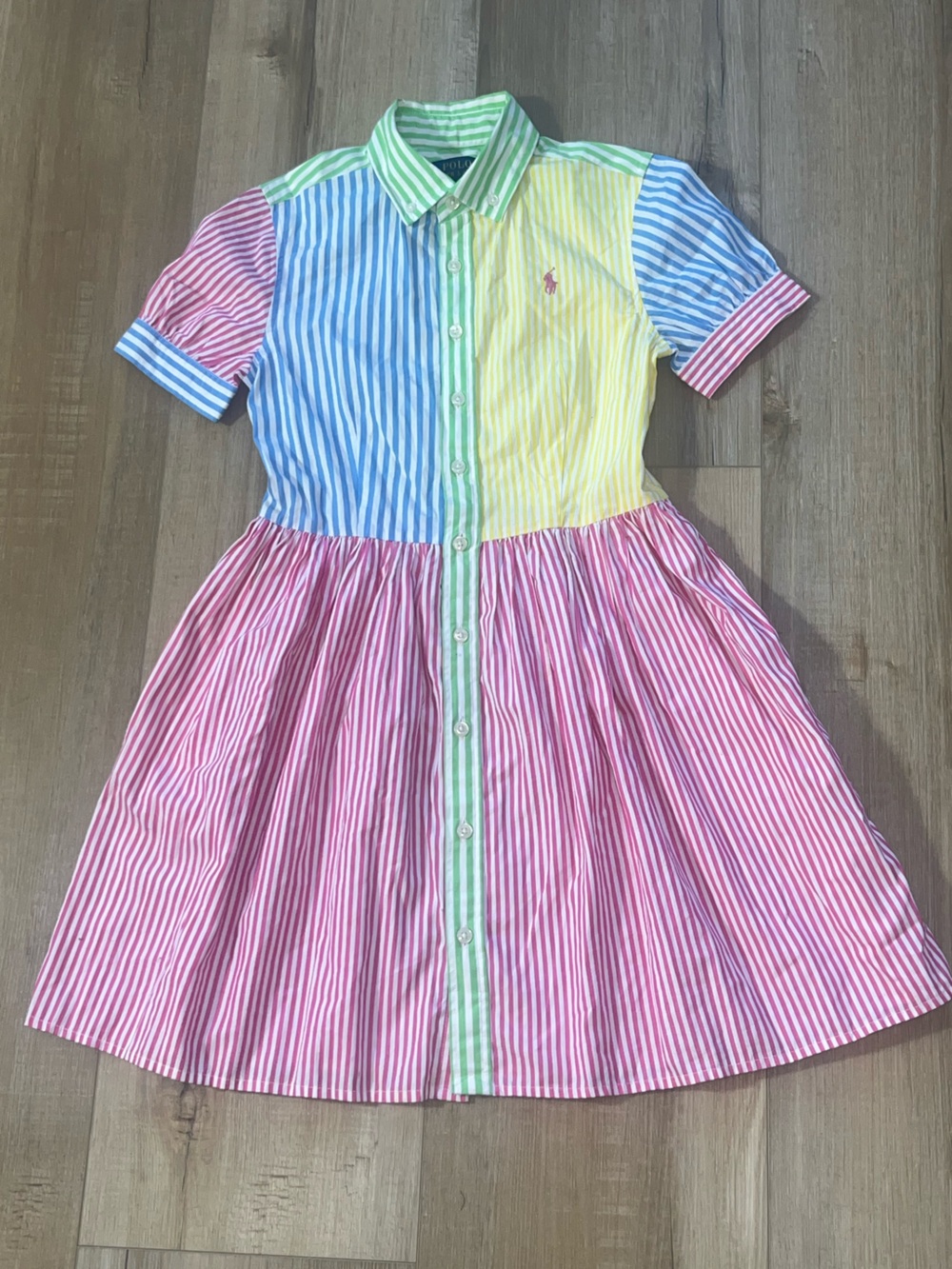 Polo Ralph Lauren Girl’s Cotton Striped Shirt Dress Size 10